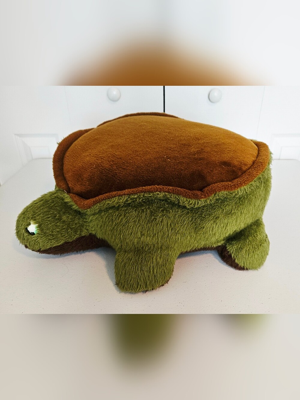 HANDMADE Large Plush Turtle Stuffed Animal Floor Pillow 24" Vintage